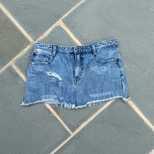 Free People Mini Denim Skirt